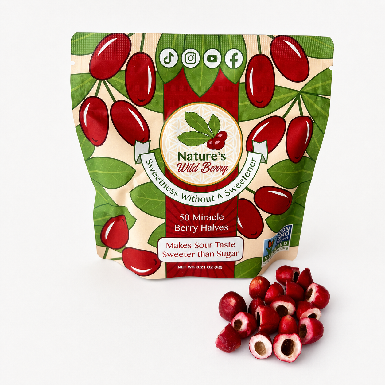 50-Serving Refill Bag | Real Freeze-Dried Miracle Berries | Stock-Up Price