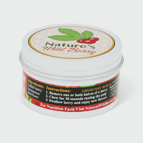 Nature's Wild Berry Travel Jar turning a full 360 degrees on a white background